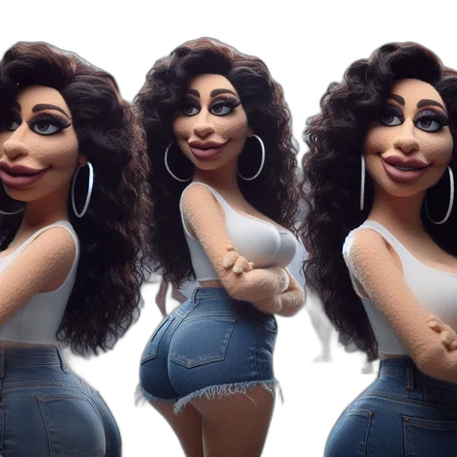 hair, cartoon, 3d render, concept art transparent PNG cut-out