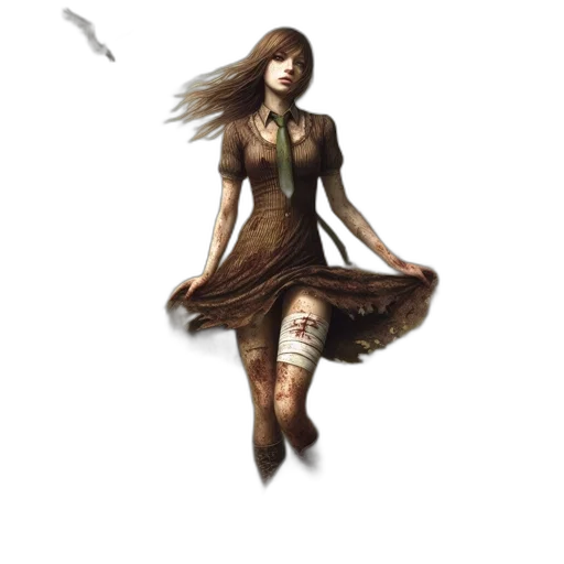 dress, staff, hair, jewelry transparent PNG cut-out
