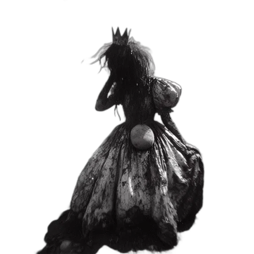 dress, hair, crown, creature transparent PNG cut-out