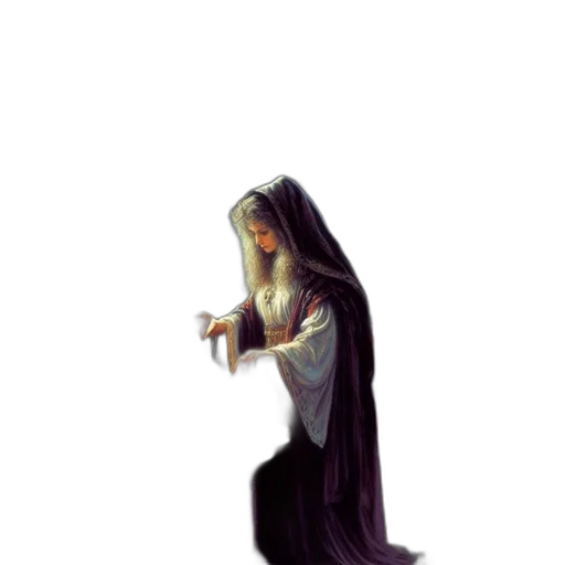 dress, staff, sword, jewelry transparent PNG cut-out