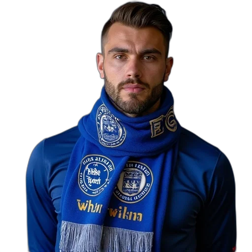 jacket, everton, scarf, adult transparent PNG cut-out