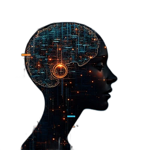 robot, face, crown, cyberpunk transparent PNG cut-out
