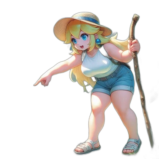 staff, hat, weapon, dress transparent PNG cut-out