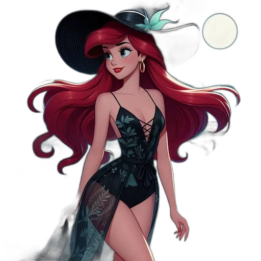 dress, hat, concept art, cartoon transparent PNG cut-out