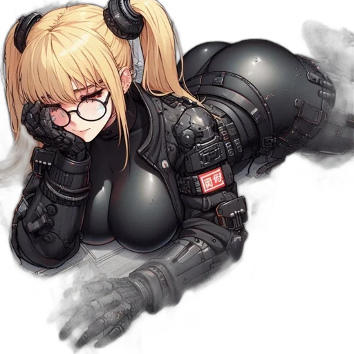 jacket, robot, weapon, cyberpunk transparent PNG cut-out