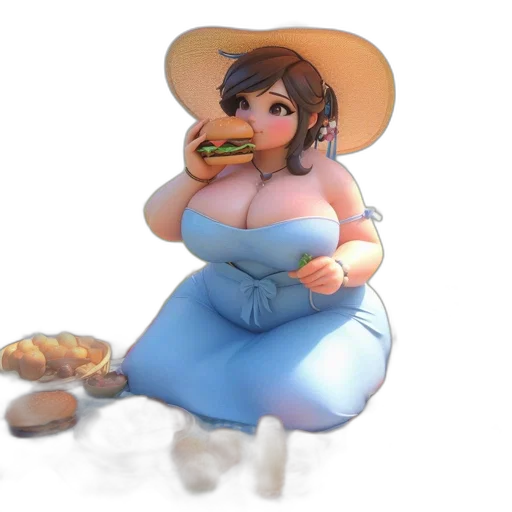 dress, food, hat, staff transparent PNG cut-out