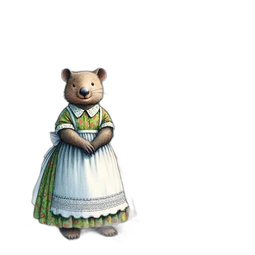 dress, animal, staff, creature transparent PNG cut-out