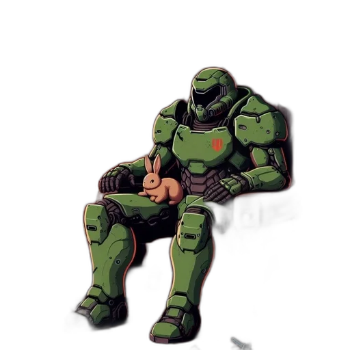 robot, weapon, creature, pixel art transparent PNG cut-out