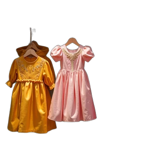 dress, 3d render, golden, earth tones transparent PNG cut-out