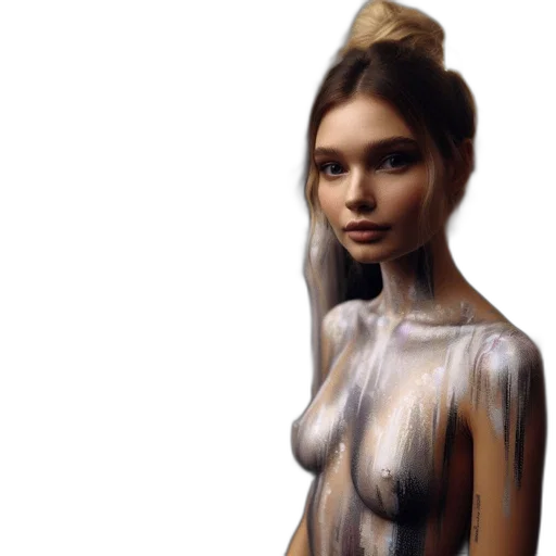 dress, jewelry, hair, face transparent PNG cut-out