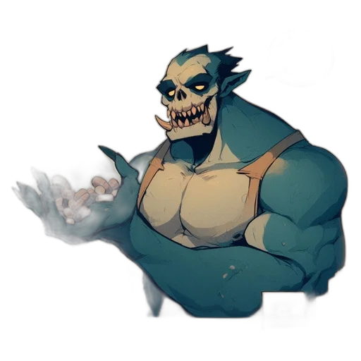creature, mask, staff, concept art transparent PNG cut-out