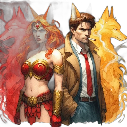 comic book art, concept art, fantasy art, pixel art transparent PNG cut-out