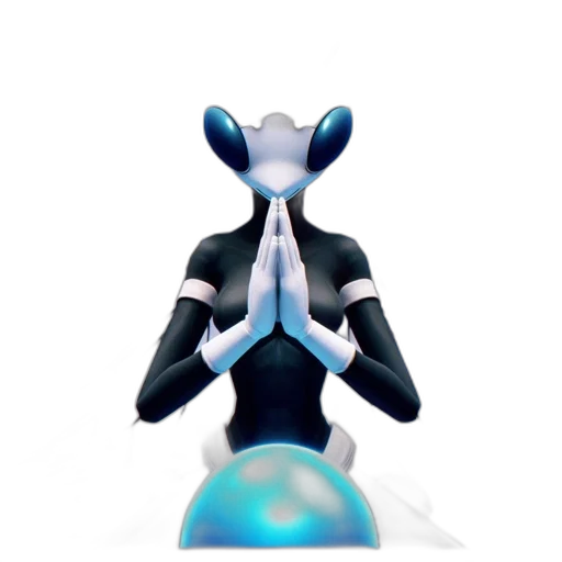 robot, staff, concept art, 3d render transparent PNG cut-out