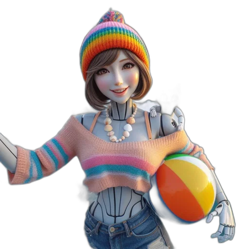 robot, hat, jacket, face transparent PNG cut-out