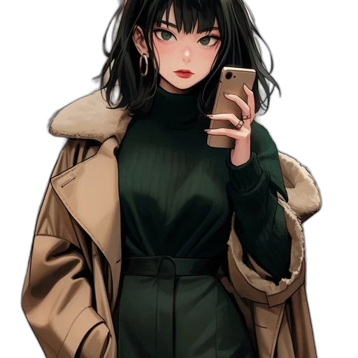 jacket, dress, staff, face transparent PNG cut-out