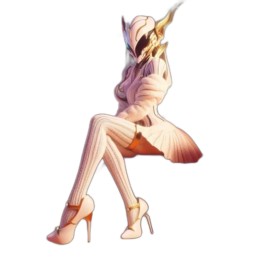 dress, shoes, staff, creature transparent PNG cut-out