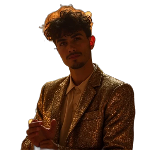 jacket, staff, face, hair transparent PNG cut-out