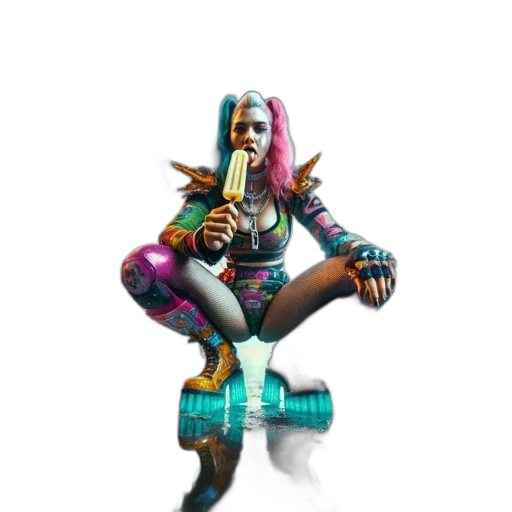 weapon, creature, jacket, staff transparent PNG cut-out