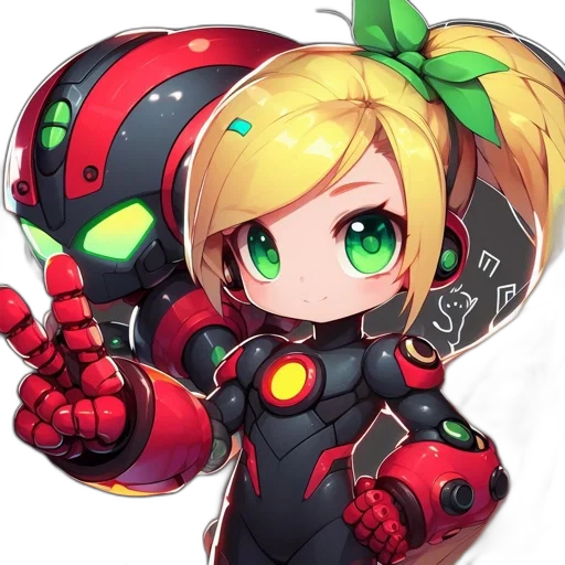 robot, weapon, staff, pixel art transparent PNG cut-out