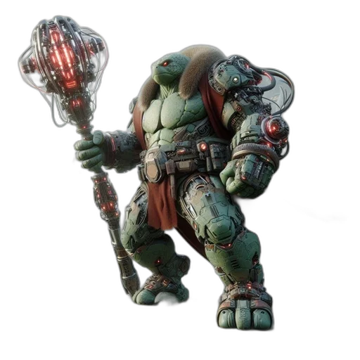 robot, weapon, staff, creature transparent PNG cut-out