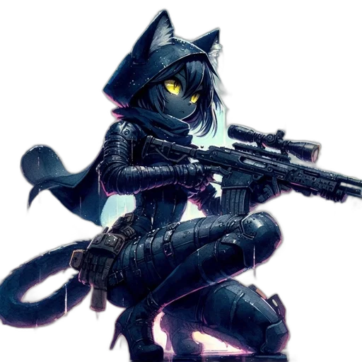 weapon, staff, animal, cyberpunk transparent PNG cut-out