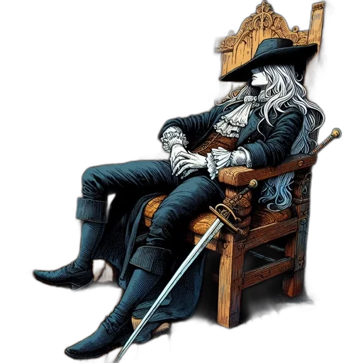 furniture, staff, crown, sword transparent PNG cut-out