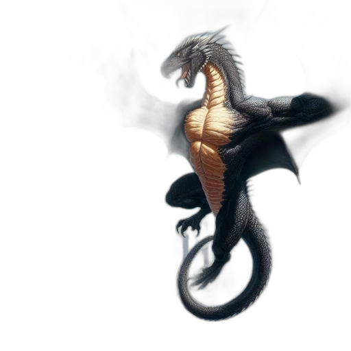 dragon, creature, staff, animal transparent PNG cut-out