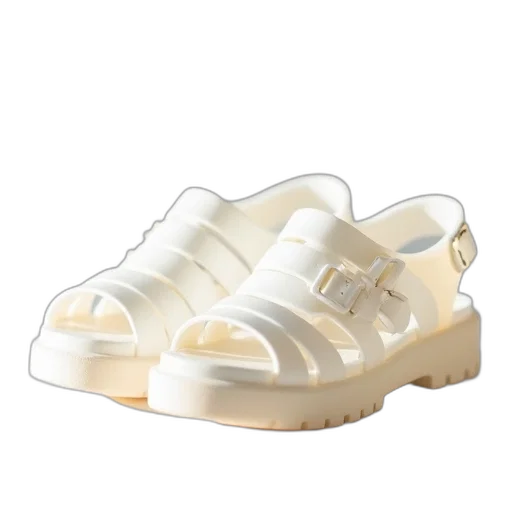 shoes, girls, white, jelly transparent PNG cut-out