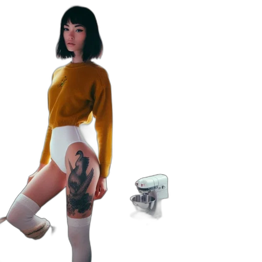dress, robot, concept art, photorealistic transparent PNG cut-out