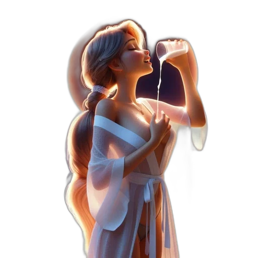 dress, bottle, concept art, 3d render transparent PNG cut-out