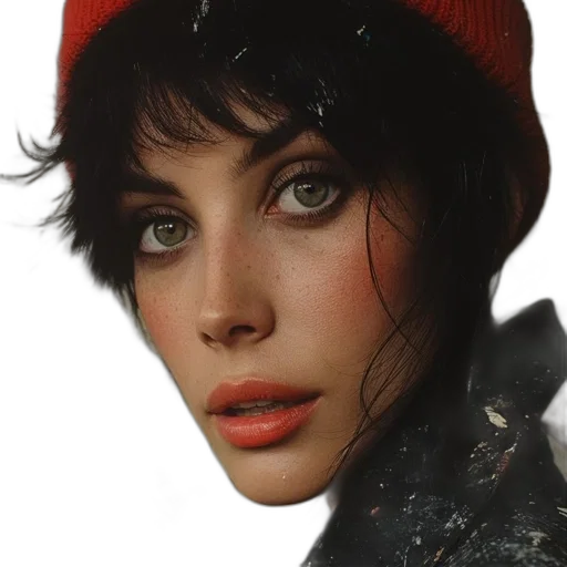 hat, face, jacket, jewelry transparent PNG cut-out