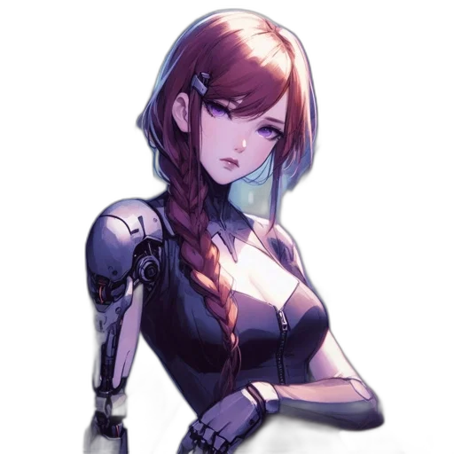 robot, dress, staff, weapon transparent PNG cut-out