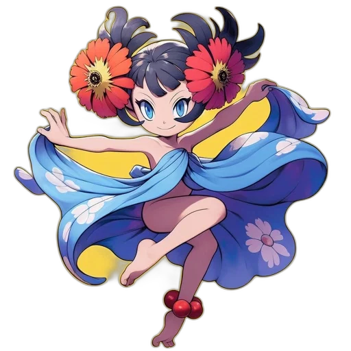 flower, dress, staff, umbrella transparent PNG cut-out