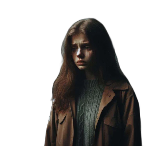 jacket, face, hair, dress transparent PNG cut-out