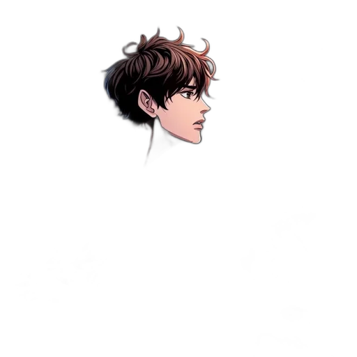 hair, face, staff, creature transparent PNG cut-out