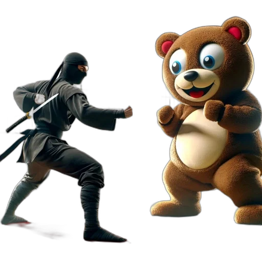 concept art, 3d render, animated, bear transparent PNG cut-out