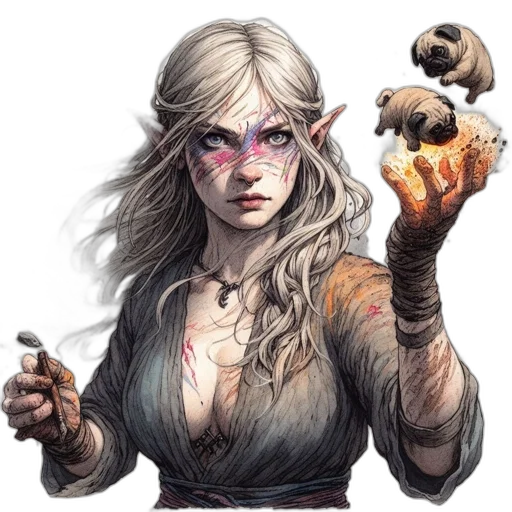 dragon, staff, fantasy art, concept art transparent PNG cut-out