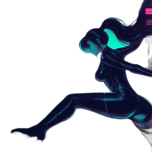 robot, cyberpunk, concept art, vaporwave transparent PNG cut-out
