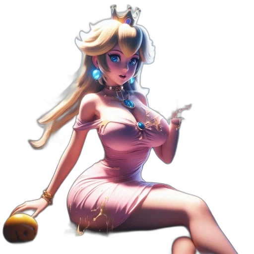 dress, staff, weapon, crown transparent PNG cut-out