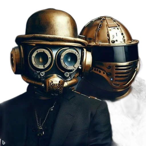 mask, robot, jacket, concept art transparent PNG cut-out