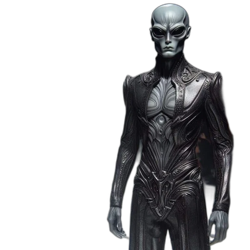 concept art, outer space, humanoid, figure transparent PNG cut-out