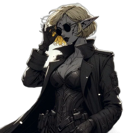 mask, jacket, staff, weapon transparent PNG cut-out