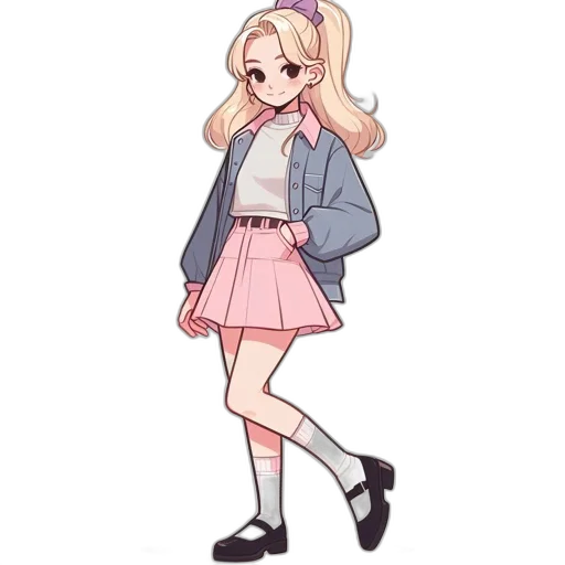 jacket, dress, staff, hair transparent PNG cut-out