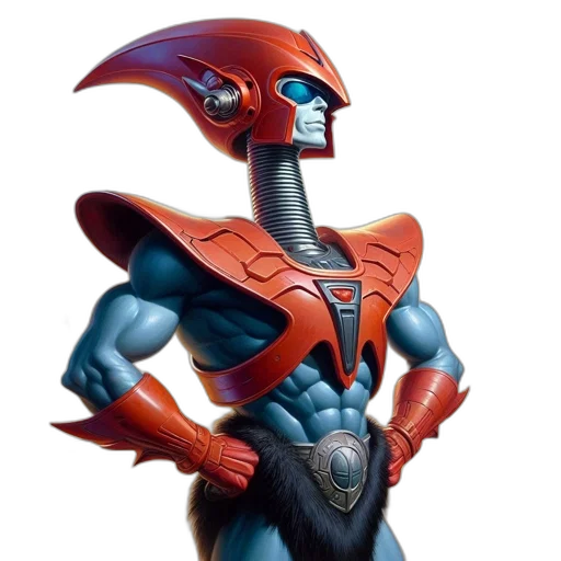 robot, mask, concept art, 3d render transparent PNG cut-out