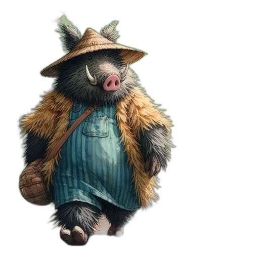 hat, animal, staff, creature transparent PNG cut-out