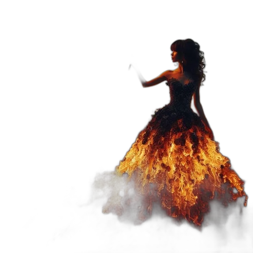 dress, dragon, hair, concept art transparent PNG cut-out