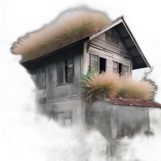 building, hair, photorealistic, 3d render transparent PNG cut-out