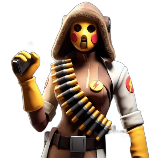 mask, jacket, weapon, face transparent PNG cut-out