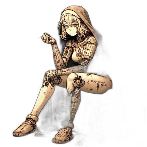 weapon, robot, staff, dress transparent PNG cut-out