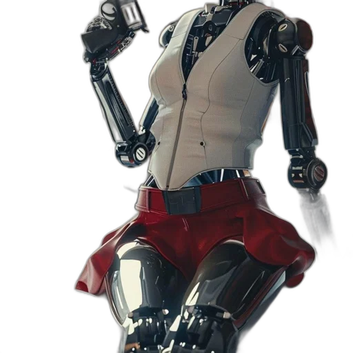 robot, jacket, staff, weapon transparent PNG cut-out